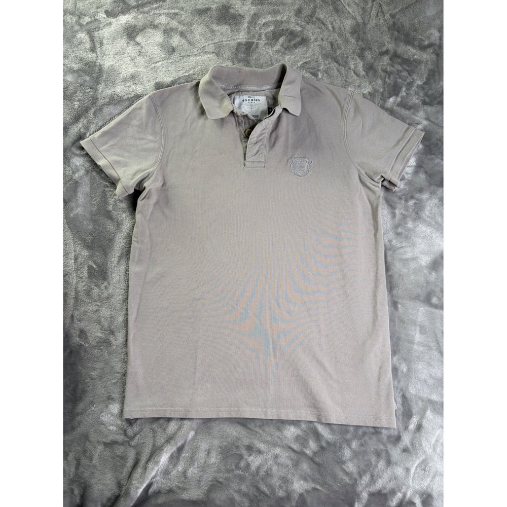 Escales Paris Polo Shirt Mens M Taupe Cotton Pique Limited Edition 176/375